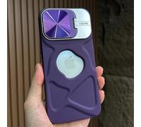 HJZSZX Étui de Luxe à Rabat en Silicone pour Objectif 14 Pro Max, Support Invisible et Souple (pour 14 Pro Max/Violet)