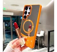 HJZSZX Étui de téléphone magnétique de Luxe à Paillettes pour Galaxy S21 (Orange)