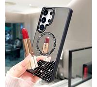 HJZSZX Étui de téléphone magnétique de Luxe à Paillettes pour Galaxy S21 Plus (pour Galaxy S21 Plus/Noir)