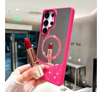 HJZSZX Étui de téléphone magnétique de Luxe à Paillettes pour Galaxy S21 Plus (pour Galaxy S21 Plus/Rose Rouge)