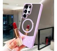 HJZSZX Étui de téléphone magnétique de Luxe à Paillettes pour Galaxy S21 (pour Galaxy S21/Violet)