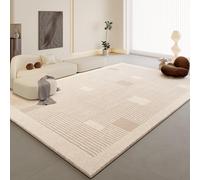 HJZSZX Tapis de Salon Couleur crème, idéal pour la décoration intérieure, canapé léger et Luxueux, Aspect épais (120 x 180 cm (3,9 x 5,9 pi/XM-QR-48)