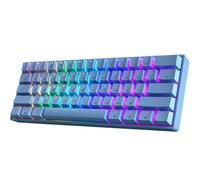 HK GAMING GK61 60 % v3 | Clavier de jeu mécanique compact | 61 touches multicolores RVB LED éclairées pour PC/Mac | Disposition ANSI US (bleu, Gateron Optical Speed Yellow Switch)