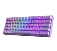 HK GAMING GK61 60 % v3 | Clavier de jeu mécanique compact | 61 touches multicolores RVB LED éclairées pour PC/Mac | Disposition ANSI US (lavande, commutateur optique Gateron Optical Red)