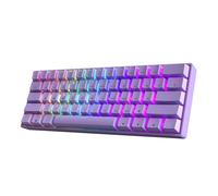 HK GAMING GK61 Clavier de jeu mécanique 60 % v3, 61 touches multicolores RVB rétroéclairé pour joueur de PC/Mac, disposition américaine (lavande, cerise Mx Speed argent)