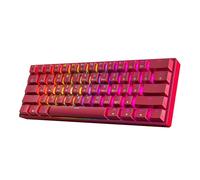 HK GAMING GK61 - Clavier de jeu mécanique 60 % v3, 61 touches multicolores RVB rétroéclairé pour joueur de PC/Mac, disposition américaine (rouge, cerise Mx rouge)