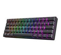 HK GAMING GK61 Clavier de jeu mécanique 60 % v3, 61 touches multicolores RVB rétroéclairé pour joueur de PC/Mac, disposition américaine (noir, Gateron optique marron)