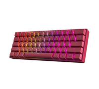 HK GAMING GK61 Clavier de jeu mécanique 60 % v3, 61 touches multicolores RVB rétroéclairé pour joueur de PC/Mac, disposition américaine (rose, cerise Mx rouge)