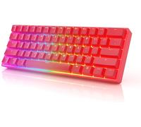 HK Gaming GK61 Mechanical Gaming Keyboard 60 Percent61 RGB Rainbow LED Backlit Programmable KeysUSB Wiredfor Mac and Windows PCHotswap Gateron Optical Yellow SwitchesRed