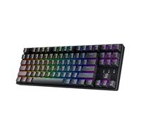 HK GAMING GK80 TKL v3 | Clavier de jeu mécanique à hotswap, 87 touches multicolores RVB rétroéclairé pour joueur de PC/Mac, disposition américaine (noir, rouge mécanique)