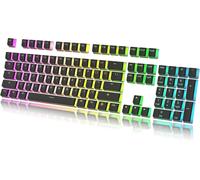 HK Gaming Jeu de Touches Pudding Touches PBT Doubleshot Complet avec 108 Touches Profil OEM ANSI US-Layout pour Clavier Mécanique Compatible avec Cherry MX, Gateron, Kailh Noir