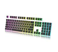 HK Gaming Jeu de Touches Pudding | Touches PBT Doubleshot | Complet avec 108 Touches Profil OEM | ANSI US-Layout | pour Clavier Mécanique | Compatible avec Cherry MX, Gateron, Kailh | Noir