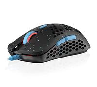 HK Gaming Mira S Souris de jeu RVB ultra légère | Coque en nid d'abeille | 61 g | max 12 000 ppp | Filaire USB | 6 boutons programmables | Mémoire intégrée | Grips antidérapants | Mira-S Blue Phantom