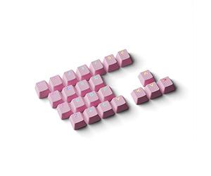 HK Gaming Rubber Keycaps Set | Anti-Slip Texture | Doubleshot Backlit Keycap Set | 23 Keys OEM Profile Key Set | for Mechanical Keyboard | Compatible with Cherry MX, Gateron, Kailh | Prism Pink