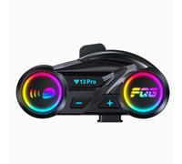 HK&HankeY13Pro - Casque Bluetooth pour moto, intercom de casque avec lumière couleur RGB, stéréo haute fidélité, étanche IP67.