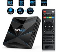 HK1 Play Smart TV Box Android 9.0 Amlogic S905 X2 2.4G/5G Dual WiFi USB3.0 BT4.2 Support 4K H.265 Media Player 4+32G Prise UE