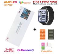 Hk11 Pro Max Montre Intelligente Originale 4Gb Rom Ai Robot Partage De Réseau Amoled Nfc Boussole Gps 3D Menu Chatgpt Montre Pour Ios Android.Oc-Orange-Al-Green.