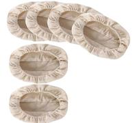 HKABCXT Couvercle Tissu éLastique 6 Pieces Oval Bread Proofing Basket Liner Cloth Cover Natural Rattan Baking Dough(6Pcs 25x15x8cm)