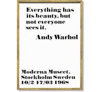 HKAHF AJWUQ Affiche d’Andy Warhol Everything Has Its Beauty Art Mural Estampes rétro d’Andy Warhol Peinture Nordique sur Toile pour déco de Salon Photo 45x65cmx1 sans Cadre