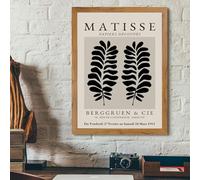 HKAHF AJWUQ Affiche Henri Matisse 《Feuilles Noires》Art Mural Henri Matisse Exposition Peintures sur Toile Impressions Rétro pour La Décoration De La Chambre Photo 40x50cmx1 sans Cadre
