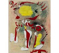 HKAHF AJWUQ Affiche Joan Miro 《Deux Figures et Une Libellule》Art Mural Joan Miro Peintures sur Toile Impressions rétro pour la décoration de la Chambre Image 15x20cmx1 sans Cadre