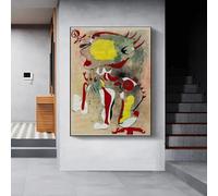HKAHF AJWUQ Affiche Joan Miro 《Deux Figures et Une Libellule》Art Mural Joan Miro Peintures sur Toile Impressions rétro pour la décoration de la Chambre Image 40x60cmx1 sans Cadre