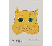 HKAHF AJWUQ Affiches célèbres d’Andy Warhol Art Mural de Chat Jaune Imprimé Abstrait Peinture sur Toile Andy Warhol Tableau rétro pour la décoration du Salon 60x80cm sans Cadre