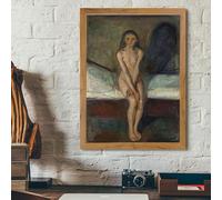 HKAHF AJWUQ Affiches célèbres d’Edvard Munch 《La Puberté》 Exposition Murales Imprimés Abstraits Peinture sur Toile d’Edvard Munch pour décoration intérieure Image 45x65cmx1 sans Cadre