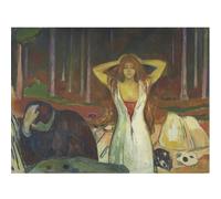 HKAHF AJWUQ Affiches célèbres de l’Exposition Edvard Munch 《The Ash》 Wall Art Abstract Stamps Edvard Munch Toile de Peinture pour décoration intérieure 65x45cmx1 sans Cadre