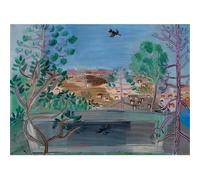 HKAHF AJWUQ Affiches célèbres de Raoul Dufy - Oiseau heureux - Art mural abstrait sur toile - Impressions d'aquarelle pour salon - Décoration d'intérieur - 65 x 45 cm - Sans cadre