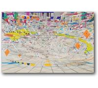 HKAHF AJWUQ Affiches célèbres du musée Carnegie Géométrie Art Mural Peinture Abstraite sur Toile Estampe Carnegie Décoration rétro pour Le Salon 30x50cm sans Cadre