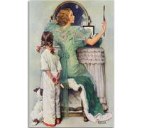 HKAHF AJWUQ Affiches Norman Rockwell《Le Trésor pour Sortir》Art Mural Peinture sur Toile Rétro Norman Rockwell Impressions pour La Maison Décor Photo 60x80cmx1 sans Cadre