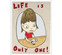 HKAHF AJWUQ Affiches Yoshitomo Nara《La Vie n’est Qu’Une》Art Mural Yoshitomo Nara Impressions Yoshitomo Nara Peinture sur Toile Pop Art Photo pour La Maison 20x30cm sans Cadre