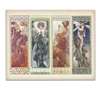 HKAHF AJWUQ Alfons Mucha Affiche 《Champs de Fraises pour Toujours》 Art Mural Alfons Mucha Canvas Painting Retro Prints for Room Decoration Picture 30X20CMX1 No Frame