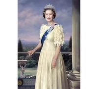 HKAHF AJWUQ Art Mural d’Exposition Elizabeth II《Reine Elizabeth》Affiche Élisabeth II Peinture rétro sur Toile pour décoration de Salon 40x60cmx1