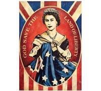 HKAHF AJWUQ Art Mural Elizabeth II《Reine Elizabeth》Affiche Estampes d’Exposition Elizabeth II Peinture rétro sur Toile pour décoration de Salon 45x65cmx1 sans Cadre