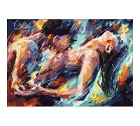 HKAHF AJWUQ Astany Poster 《Le Nthusiasm》Art Mural Abstrait Peinture sur Toile L’Amour est Juste Impressions pour Salon Décor Photo 70x50cmx1 sans Cadre