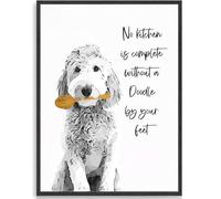 HKAHF AJWUQ Aucune Cuisine n’est complète Affiche 《Animal Chien》Art Mural Peinture sur Toile Impressions abstraites pour la Cuisine de Vie Décor Photo 15x20cmx1 sans Cadre