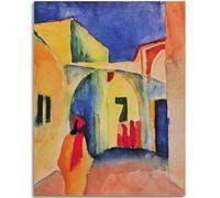 HKAHF AJWUQ Célèbre Affiche August Macke《Un Coup d’œil dans Une Ruelle WC》Peinture sur Toile Art Mural Abstrait August Macke Impressions pour la décoration intérieure Photos 30x50cm sans Cadre