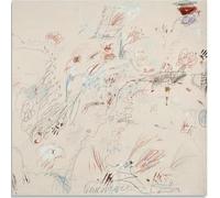 HKAHF AJWUQ Célèbre Affiche d’Exposition Cy Twombly《La Couleur 》Art Mural Cy Twombly Exposition Peintures sur Toile Impressions rétro pour Chambre Déco Photo 60x60cmx1 sans Cadre