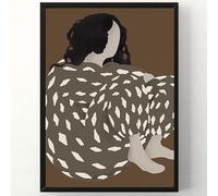 HKAHF AJWUQ Célèbre Affiche de Sofia Lind《Femme aux Cheveux Longs》 Art Mural Lignes de Corps Imprimés Peinture Moderne sur Toile Tableau Nordique pour la décoration du Salon 60x80cmx1 sans Cadre