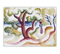 HKAHF AJWUQ Célèbre August Macke Poster《Arbre Abstrait》Exposition Peinture sur Toile Art Mural Abstrait August Macke Impressions pour la décoration intérieure Photos 30x50cm sans Cadre