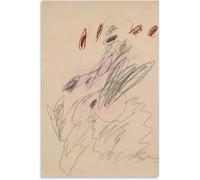 HKAHF AJWUQ Célèbre Cy Twombly Poster Lignes Art mural Impression abstraite Cy Twombly Peinture sur toile sans titre pour décoration de salon 50 x 70 cm Sans cadre