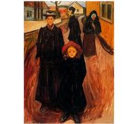 HKAHF AJWUQ Célèbre Edvard Munch Poster《Autoportrait en Enfer》Impressions D’Art Murales Barbarie Peinture sur Toile Photo Nordique pour Salon Décor 30x50cmx1 sans Cadre