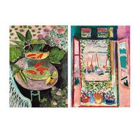 HKAHF AJWUQ Célèbre Exposition Henri Matisse Œuvre Murale《Poisson Rouge》Affiche Imprimés Matisse Peinture rétro sur Toile pour décoration de Salon 60x80cmx2 sans Cadre
