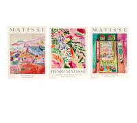 HKAHF AJWUQ Célèbre Exposition Henri Matisse Œuvres murales《Fenêtre》Affiche Imprimés Matisse, Peinture rétro sur Toile pour décoration de Salon, Image 20x30cmx3 sans Cadre