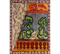 HKAHF AJWUQ Célèbre Henri Matisse Affiche 《Fenêtre À Tahiti》 Art Mural Abstrait Peinture sur Toile Henri Matisse Impressions pour Décoration Intérieure Photos 20x30cmx1 sans Cadre