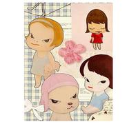 HKAHF AJWUQ Célèbre Illustration Murale de Yoshitomo Nara《Enfants》Affiche Yoshitomo Nara Peinture rétro sur Toile pour décoration de Salon 60x90cmx1 sans Cadre