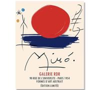 HKAHF AJWUQ Célèbre Joan Miró Poster 《Sunrise》Esthétique Art Mural Joan Miró Impressions Joan Miró Peinture sur Toile pour Le décor de Salon Photo 40x60cmx1 sans Cadre