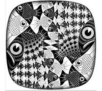 HKAHF AJWUQ célèbre M.C. Escher Affiche Le Poisson Art Mural M.C. Escher Abstrait Peinture sur Toile Exposition Impressions pour Décoration Intérieure Photos 15x15cmx1 sans Cadre